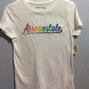 White Aeropostale shirt.